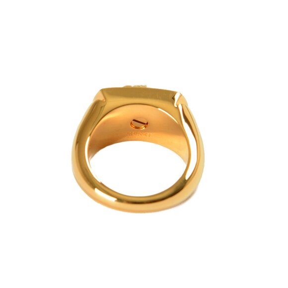 Versace Gold Color Metal Medusa Head Statement Ring Sz 15 - Picture 3 of 5